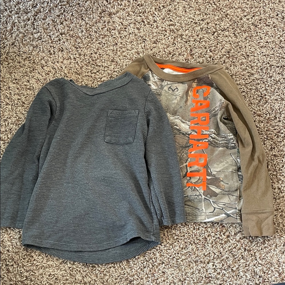 Carhartt Kids Long Sleeve Duo - Gray and Camouflage